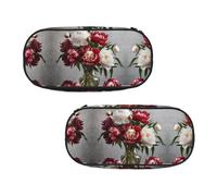 EZDLOWVBA Peony Flowers Blossom Print Pencil Cases Boys Girls Lovely Pencilcase with Zip Organizer for Students Pencil Case for Daughter Son Desk Pencil Pouch