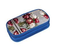 EZDLOWVBA Peony Flowers Blossom Print Pencil Cases Boys Girls Lovely Pencilcase with Zip Organizer for Students Pencil Case for Daughter Son Desk Pencil Pouch