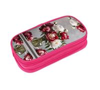 EZDLOWVBA Peony Flowers Blossom Print Pencil Cases Boys Girls Lovely Pencilcase with Zip Organizer for Students Pencil Case for Daughter Son Desk Pencil Pouch