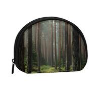 EZDLOWVBA Pine Forest Print Printed Mini Coin Purse with Zipper â€“ Small Wallet for Women & Men, Compact Travel Money Organizer