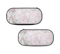 EZDLOWVBA Pink Abstract Ink Marble Gray Artistic Print Pencil Cases Boys Girls Lovely Pencilcase with Zip Organizer for Students Pencil Case for Daughter Son Desk Pencil Pouch
