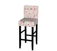 EZDLOWVBA Pink Cherry Blossoms Print Bar Stool Covers With Back, Stretch Stools Slipcovers Removable Low Back Swivel Chair Covers(1pcs)