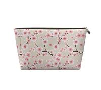 EZDLOWVBA Pink Cherry Blossoms Print Makeup Bag Cosmetic Bag for Purse Travel Make Up Organizer for Handbag,Waterproof Beauty Pouch for Women and Girls