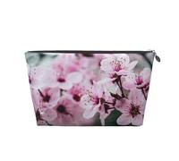 EZDLOWVBA Pink Cherry Blossoms Print Makeup Bag Cosmetic Bag for Purse Travel Make Up Organizer for Handbag,Waterproof Beauty Pouch for Women and Girls