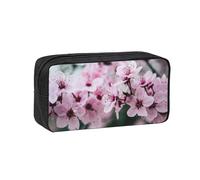 EZDLOWVBA Pink Cherry Blossoms Print Portable Student Kids Pencil Case Pen Bag Durable Stationery Pouch,Capacity Bag Pouch Holder