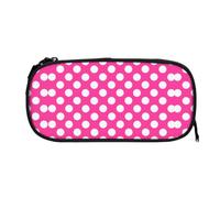 EZDLOWVBA Pink Dots Print Pencil Cases Boys Girls Lovely Pencilcase with Zip Organizer for Students Pencil Case for Daughter Son Desk Pencil Pouch