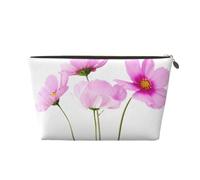 EZDLOWVBA Pink Leaf Flowers Print Makeup Bag Cosmetic Bag for Purse Travel Make Up Organizer for Handbag,Waterproof Beauty Pouch for Women and Girls