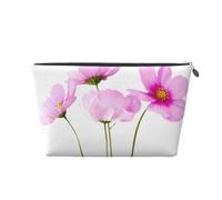 EZDLOWVBA Pink Leaf Flowers Print Makeup Bag Cosmetic Bag for Purse Travel Make Up Organizer for Handbag,Waterproof Beauty Pouch for Women and Girls