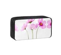 EZDLOWVBA Pink Leaf Flowers Print Portable Student Kids Pencil Case Pen Bag Durable Stationery Pouch,Capacity Bag Pouch Holder