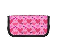 EZDLOWVBA Pink Love Shape Print Pencil Case for Student Teens Adults Pencil Bag Case Kids Pencil Box Storage Bags Girls Pen Pouch Big Capacity