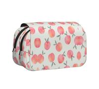 EZDLOWVBA Pink Peach Pattern Print Pencil Case Large Capacity Pen Pouch Pencil Bag with 2 Compartments Pen Holder Organizer Stationery Bag