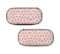 EZDLOWVBA Pink Peach Pattern Print Pencil Cases Boys Girls Lovely Pencilcase with Zip Organizer for Students Pencil Case for Daughter Son Desk Pencil Pouch
