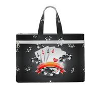 EZDLOWVBA Poker Tournament Print Canvas Tote File Bag Suitable For Studying, Traveling, Traveling, Commuting, Etc.