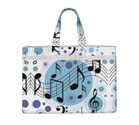 EZDLOWVBA Polka Dot Music Note Print Canvas Tote File Bag Suitable For Studying, Traveling, Traveling, Commuting, Etc.