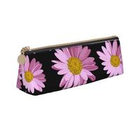 EZDLOWVBA Polka Dot Pink Flower Print Cute Pencil Case for Girls Boys,Leather Stationery Organizer Box School Office Supplies Case