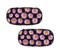 EZDLOWVBA Polka Dot Pink Flower Print Pencil Cases Boys Girls Lovely Pencilcase with Zip Organizer for Students Pencil Case for Daughter Son Desk Pencil Pouch