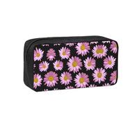 EZDLOWVBA Polka Dot Pink Flower Print Portable Student Kids Pencil Case Pen Bag Durable Stationery Pouch,Capacity Bag Pouch Holder