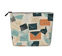 EZDLOWVBA Postal Stationery Print Postal Stationery Print Fake Hemp Makeup Bag â€“ Travel, and Daily Storage Essential â€“ Reusable Cosmetic Bag, Zipper Pouch, Make-Up Tool