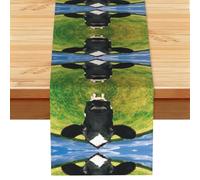EZDLOWVBA Prairie Cow Print Table Runner 13 X 72 Inch Table Cover Kitchen Dining Table Decor For Home Party Restaurant Table