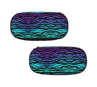 EZDLOWVBA Purple Blue Green Camouflage Zebra Stripes Print Pencil Cases Boys Girls Lovely Pencilcase with Zip Organizer for Students Pencil Case for Daughter Son Desk Pencil Pouch