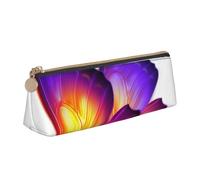 EZDLOWVBA Purple Butterfly Print Cute Pencil Case for Girls Boys,Leather Stationery Organizer Box School Office Supplies Case