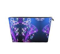 EZDLOWVBA Purple Butterfly Print Makeup Bag Cosmetic Bag for Purse Travel Make Up Organizer for Handbag,Waterproof Beauty Pouch for Women and Girls