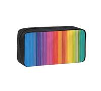 EZDLOWVBA Rainbow Color Stripe Print Portable Student Kids Pencil Case Pen Bag Durable Stationery Pouch,Capacity Bag Pouch Holder