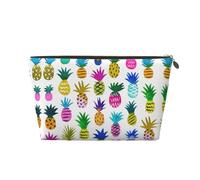 EZDLOWVBA Rainbow Pineapple Print Makeup Bag Cosmetic Bag for Purse Travel Make Up Organizer for Handbag,Waterproof Beauty Pouch for Women and Girls