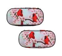 EZDLOWVBA Red Birds Branch Blossom Print Pencil Cases Boys Girls Lovely Pencilcase with Zip Organizer for Students Pencil Case for Daughter Son Desk Pencil Pouch