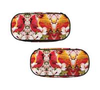 EZDLOWVBA Red Birds Design Print Pencil Cases Boys Girls Lovely Pencilcase with Zip Organizer for Students Pencil Case for Daughter Son Desk Pencil Pouch