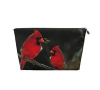 EZDLOWVBA Red Birds Fauna Wild Print Makeup Bag Cosmetic Bag for Purse Travel Make Up Organizer for Handbag,Waterproof Beauty Pouch for Women and Girls
