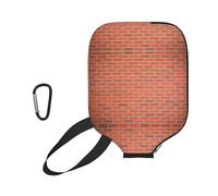 EZDLOWVBA Red Brick Wall Texture Print Pickleball Paddle Cover, Neoprene Racket Sleeve with Zipper, 11.6'' * 8.7'' Soft & Durable Pickleball Paddle Protection Cover