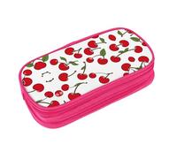EZDLOWVBA Red Cherries Print Pencil Cases Boys Girls Lovely Pencilcase with Zip Organizer for Students Pencil Case for Daughter Son Desk Pencil Pouch