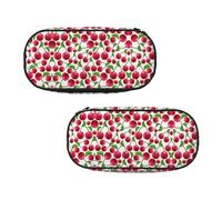 EZDLOWVBA Red Cherries Print Pencil Cases Boys Girls Lovely Pencilcase with Zip Organizer for Students Pencil Case for Daughter Son Desk Pencil Pouch