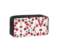 EZDLOWVBA Red Cherries Print Portable Student Kids Pencil Case Pen Bag Durable Stationery Pouch,Capacity Bag Pouch Holder