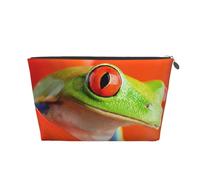 EZDLOWVBA Red Eyes Tree Frogs Print Makeup Bag Cosmetic Bag for Purse Travel Make Up Organizer for Handbag,Waterproof Beauty Pouch for Women and Girls