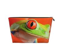 EZDLOWVBA Red Eyes Tree Frogs Print Makeup Bag Cosmetic Bag for Purse Travel Make Up Organizer for Handbag,Waterproof Beauty Pouch for Women and Girls