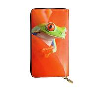 EZDLOWVBA Red Eyes Tree Frogs Print Women Wallets,Large Capacity Clutch Purse for Women Ladie Men Wallet Clearance Credit Card Holder Pu Handbag