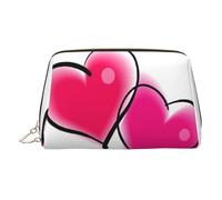 EZDLOWVBA Red Heart Print Women Travel Cosmetic Bag Organizer Zipper Makeup Bags Pouch Toiletry,Lightweight Leather Makeup Bag