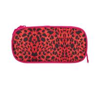 EZDLOWVBA Red Leopard Pattern Print Pencil Cases Boys Girls Lovely Pencilcase with Zip Organizer for Students Pencil Case for Daughter Son Desk Pencil Pouch