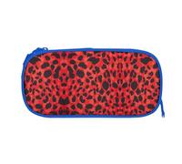 EZDLOWVBA Red Leopard Pattern Print Pencil Cases Boys Girls Lovely Pencilcase with Zip Organizer for Students Pencil Case for Daughter Son Desk Pencil Pouch
