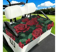 EZDLOWVBA Red Rose Print Golf Cart Seat Covers Club Car Seat Blanket Protector Golf Cart Accessory Decoration Fits Most Club Cars Golf Carts