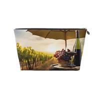 EZDLOWVBA Red Wine Print Makeup Bag Cosmetic Bag for Purse Travel Make Up Organizer for Handbag,Waterproof Beauty Pouch for Women and Girls