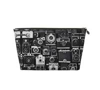 EZDLOWVBA Retro Cool Camera Collection Print Makeup Bag Cosmetic Bag for Purse Travel Make Up Organizer for Handbag,Waterproof Beauty Pouch for Women and Girls