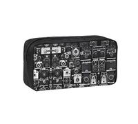 EZDLOWVBA Retro Cool Camera Collection Print Portable Student Kids Pencil Case Pen Bag Durable Stationery Pouch,Capacity Bag Pouch Holder