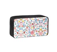 EZDLOWVBA Romantic Fancy Floral Birds Butterfly Print Pencil Case for Boys Girls Secondary School Pen Holder for Kids Girls Pen Pouch Pencil Bag Office College Stationery