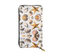 EZDLOWVBA Seashell Sandy Beach Print Women Wallets,Large Capacity Clutch Purse for Women Ladie Men Wallet Clearance Credit Card Holder Pu Handbag