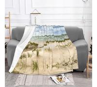EZDLOWVBA Seaside Grand Tidal Print Fleece Throw Blanket For Couch Sofa Bed, Cozy Fuzzy Soft Lightweight Warm Blankets For All Seasons
