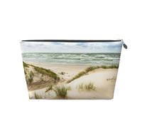 EZDLOWVBA Seaside Grand Tidal Print Makeup Bag Cosmetic Bag for Purse Travel Make Up Organizer for Handbag,Waterproof Beauty Pouch for Women and Girls