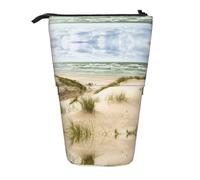 EZDLOWVBA Seaside Grand Tidal Print Stationery Bag for Boys & Girls, Stand Pencil Holder, Zip Pencil Case, Telescopic Case, Students & Office Middle School